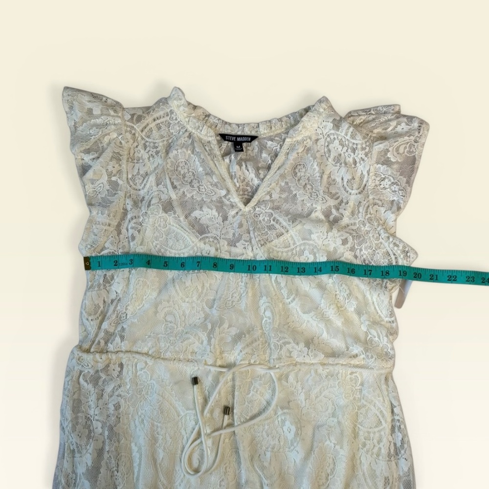 New Steve Madden Dress Paisley Floral Lace Maxi Dress in Natural Size Medium - Picture 10 of 17